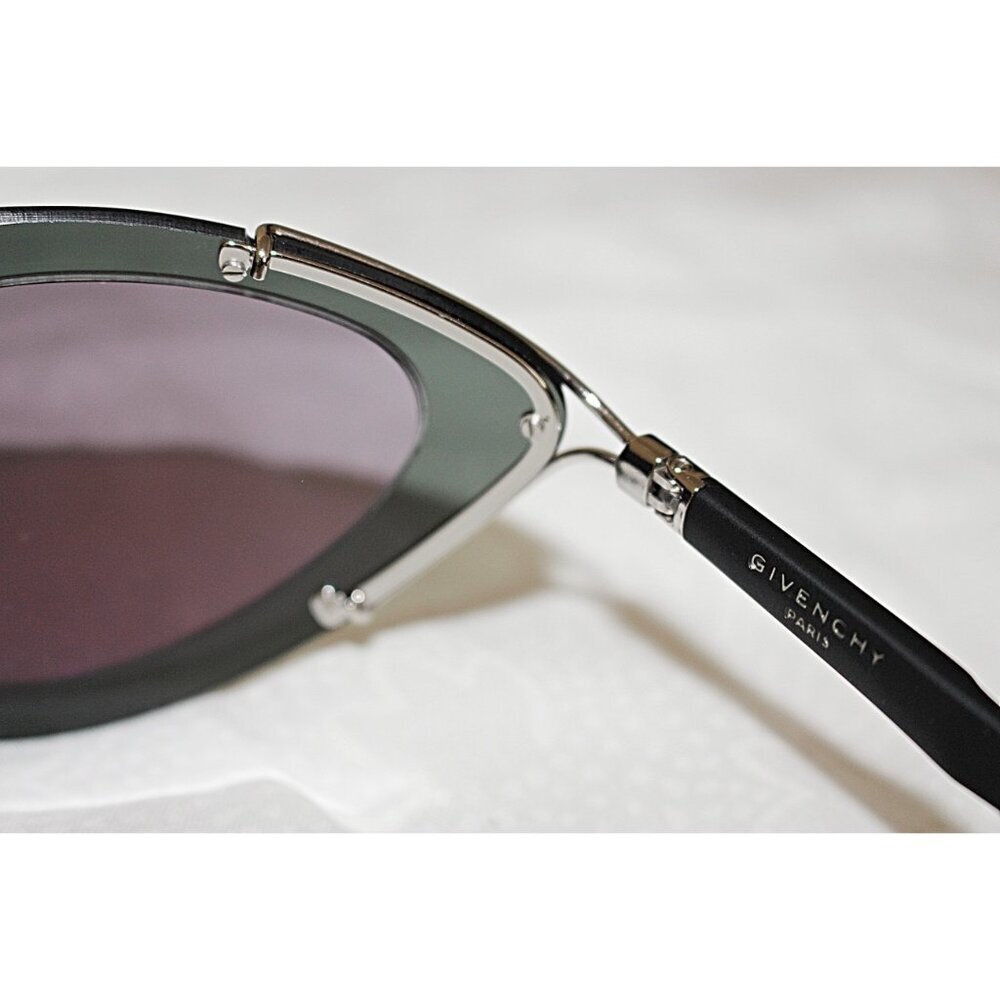 Givenchy - GV 7013 Acetate Mask Visor Sunglasses - Palladium/Blue Mirror - New - Picture 8 of 13